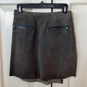 Phillip Lim Gray suede mini skirt Size 0.